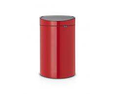 Brabantia Poubelle Touch Bin, 40 litres, Passion Rouge, CapacitÃ© 40 Litres, 72,7 cm x 47,5 cm x 30,2 cm