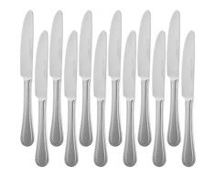 AmazonBasics Service de 12 couteaux de table en acier inoxydable avec bord perlÃ©