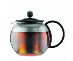 Bodum - 1812-01 - Assam - Théière à Piston en verre - Filtre inox - 0.5 L - Noir