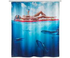 Papillon Rideau de Douche, Polyester, Sharks Need Cocktail, 180x200
