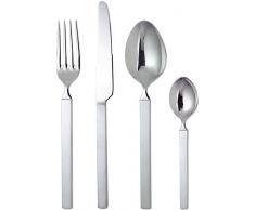 Alessi 4180s31 an Dry Service Ã Couverts en Acier Inoxydable Brillant Ã Manche SatinÃ©, 24 Couverts, 1 Set de Fourchettes Ã dessert et 1 Pelle Ã GÃ¢teau Assortie