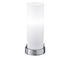 Trio Leuchten on/off Touch Lampe de Table LED en nickel mat, verre blanc mat