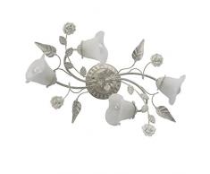 Plafonniers blanc doré Métal Verre Céramique Forme de Fleur ø63 cm 4 ampoules excl. 4 * 60 W e14230 V