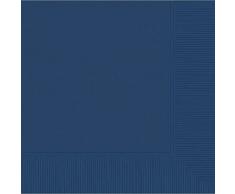 amscan 33 cm - 2 Plis Serviettes de Table en Papier Motif Drapeau Bleu Marine