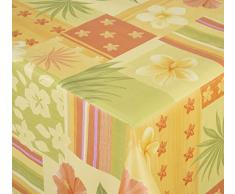 Venilia Tropic Jaune Linge de Table Nappe Anti Tache, ImpermÃ©able, Coton, Polyester, PVC, Rondes, x 155Â cm, 55101, 155 x 155 cm