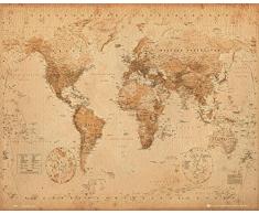 GB Eye Mini Poster Carte du Monde Style Ancien - Multicolore - 40Â x 50Â cm