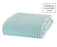 Catherine Lansfield Home Housse de Coussin Ã Â Grosses Mailles Bleu dragÃ©e 125 x 150 cm