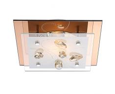 Globo 40412 Paillasson Ayana Plafonnier Nickel mat, cristal K5 Chromé