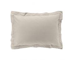 douceur dintérieur Percaline TAIE doreiller Volant Plat, Lin, 50 x 70 CM