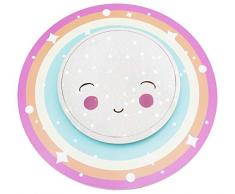 Elobra Plafonnier Star Light Rainbow plafond Lampe pour enfants, bois, couleurs arc-en-ciel Pastell, 55 x 55 x 8 cm