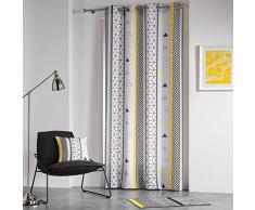 douceur dintérieur rideau a oeillets 140x260 cm polyester yellow mix