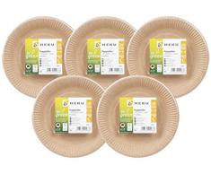HEKU 30963 Lot de 100 assiettes rondes en carton bio certifiÃ© FSC Ã 23 cm