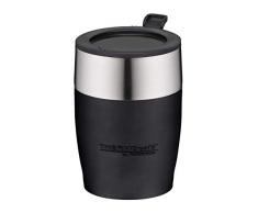 THERMOcafé by THERMOS DeskCup Tasse à café en Acier Inoxydable 0,25 l, Acier Inoxydable, Noir, 0,25 Liter