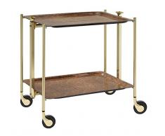 Platex Textable 500251651 Table Roulante 2 Ãtages Loupe FoncÃ©e DorÃ©