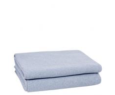 Couverture en Laine Douce â Couverture de qualitÃ© supÃ©rieure avec Crochet â Couverture Douillette en matÃ©riaux naturels â 160 x 200 cm â par Zoeppritz Depuis 1828, 505 Powder Blue, 160x200cm