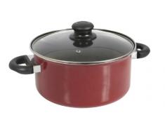 Crealys 508631 Faitout Acier Revêtu Manche Bakélite Tempo Volcano Rouge 28 cm