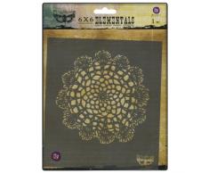 Prima Marketing Elementals Pochoir en Plastique 15Â cm x 15Â cm, Napperon # 3