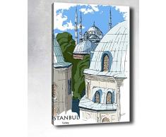 Bonamaison Peinture sur toile, multicolore, 40 x 60 cm - ConÃ§u et fabriquÃ© en Turquie