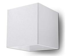NOUVEAUTà ! Applique blanche pour cuisine et chambre â aluminium - SOLLUX QUAD 1 SL.0059 lampe murale carrée minimaliste Loft 1 point LED G-9 *** LUMINAIRES : Meilleurs prix sur Amazon !