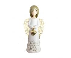 You Are An Angel asf001i Figurine Ange, cÃ©ramique, Blanc, 6.3Â x 6.3Â x 12.5Â cm