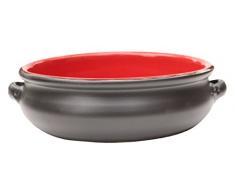 Amazing Cookware Plat Rond en Terre Cuite, en céramique, Noir Mat/Rouge, 25 cm