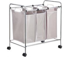 AmazonBasics Panier Ã linge avec 3Â compartiments de tri