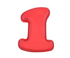 CAP DELICES 6MOUL141 Moule Chiffre 1 Silicone Rouge 20 x 26,5 x 5,5 cm