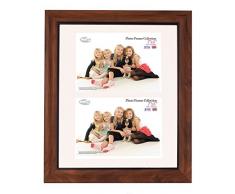 Inov8 12 x 10 cm en Bois avec Cadre Photo 18 x 13 cm - 2 Inserts Lot de 2 Dessous de Plat Rustique en Teck