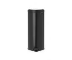 Brabantia 114540 Poubelle à Pédale Newicon avec Seau en Plastique, 30 L - Noir Mat
