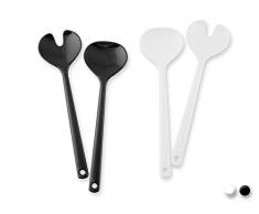 Home Paire Couverts, mélamine, Blanc/Noir, 9 x 29 x 2 cm