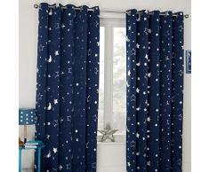 Dreamscene Rideaux occultants Thermiques avec Motif Galaxie, Bleu Marine, 66 x 90