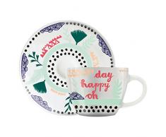 RITZENHOFF 1580123 Tasse Ã Expresso, Porcelaine, GrÃ¼n/Orange/Rot, 6,4 cm