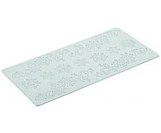 Silikomart 23.098.87.0069 Tricot Mat TRD18 Tapis à Dentelle Motif Flocons de Neige Silicone Blanc