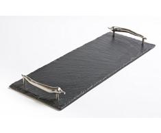 The Just Slate Company Grand Plateau de Service avec poignées Chilli