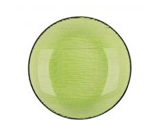 Excelsa Scratch Assiette Creuse, Verre, Vert, 21Â x 21Â x 3,5Â cm
