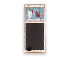 CES marqueurs britannique le coq et la poule de haut mince Tableau noir/tableau noir/tableau Memo de cuisine avec corde, plateau et craie. Les cabines Design Range, bois, noir, 60Â x 26.5Â x 1Â cm