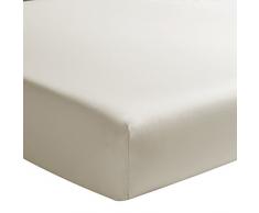 Essix - Drap Housse Royal Line Percale de Coton Sésame 140 x 190 cm