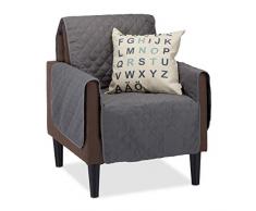 Relaxdays 10024723_889 canapÃ© Housse Fauteuil, Gris, 165 x 175 cm