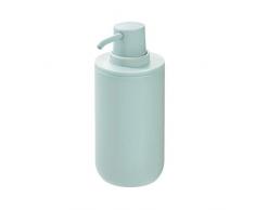 iDesign Distributeur Savon, Distributeur de savon rond en Plastique pour La Salle de Bain et La Cuisine, pousse Mousse Rechargeable pour 355 ml de Savon ou de Lotion, Bleu Clair
