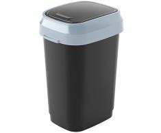 Kis 8076000 0306 01 Poubelle Dual Swing 25 litres en Noir-Gris, Plastique, 26x37,5x48,5 cm