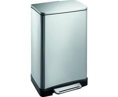 EKO 8713631700981 E-Cube Poubelle à Pédale Métal Inox 32 x 36 x 62,6 cm