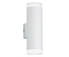 Reality Leuchten Applique murale dextÃ©rieur, mÃ©tal, intÃ©grÃ©, 4Â W, blanc mat, 8Â x 5,2Â x 16,6Â cm