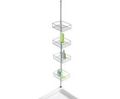 Wenko 21736100 Étagère de Doche Télescopique Inox Domaso - 4 Corbeilles - Hauteur Jusquà 275 cm