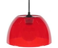 Tosel 13836 Suspension Plexi/Rute Plastique 60 W E27 Transparent/Rouge