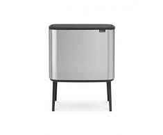 Brabantia - 316081 - Poubelle Bo Touch Bin, 3 x 11 litres, Acier mat antitraces de doigts