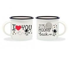 LEGAMI Liens Tasses de café, Multicolore, 5.5 x 5.5 x 5 cm to The Moon&Back 5.5x5.5x5 cm Multicolore