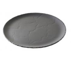 REVOL 641316 Assiette Rond Porcelaine Noir Brut 1,5 cm