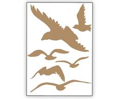 Sticker Genie Lot de 6 Autocollants pour Protection Contre Les Oiseaux et Les Oiseaux Marron Clair