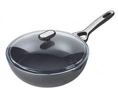 Pyrex - Origin+ - Sauteuse avec Revêtement antiadhésif sain â Compatible tous feux dont Induction â Aluminium - Gris quartz - 26 cm