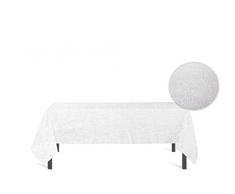 Soleil docre Bella Nappe Rectangle, anti-tÃ¢ches, Polyester, Blanc, 160x300 cm